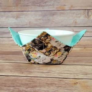 Cats with Glasses Bowl Cozy - Padded Bowl Holder